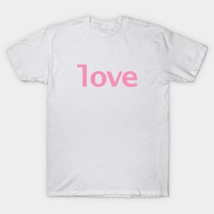 Love Minimal Typography Pink Text T-Shirt